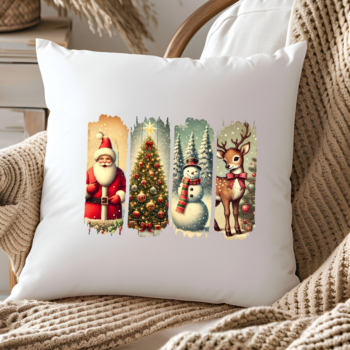 DTF Direct to Film Vintage Christmas Brushstrokes