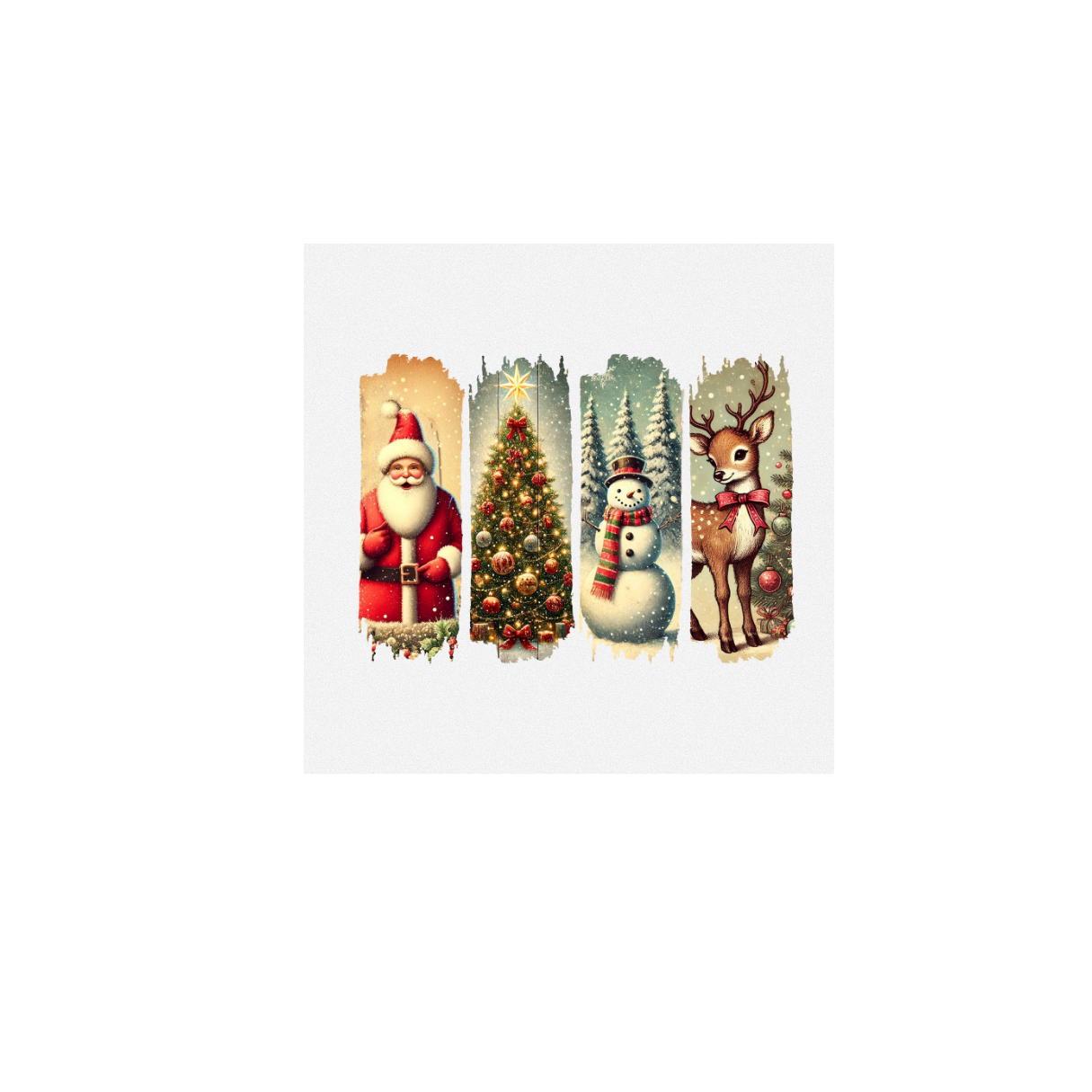 DTF Direct to Film Vintage Christmas Brushstrokes