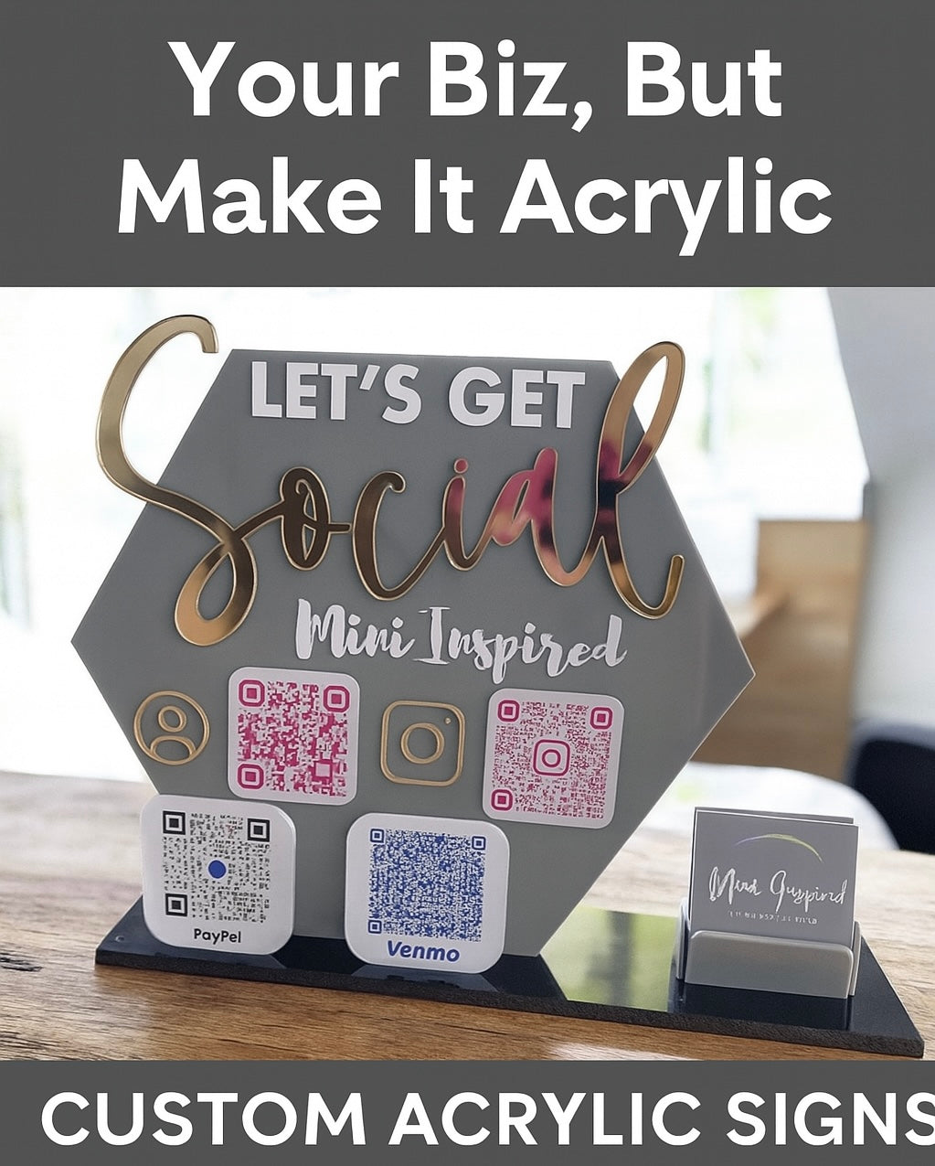 Custom QR Code Payment & Social Media Sign β Small Business Checkout Display for Market Vendors