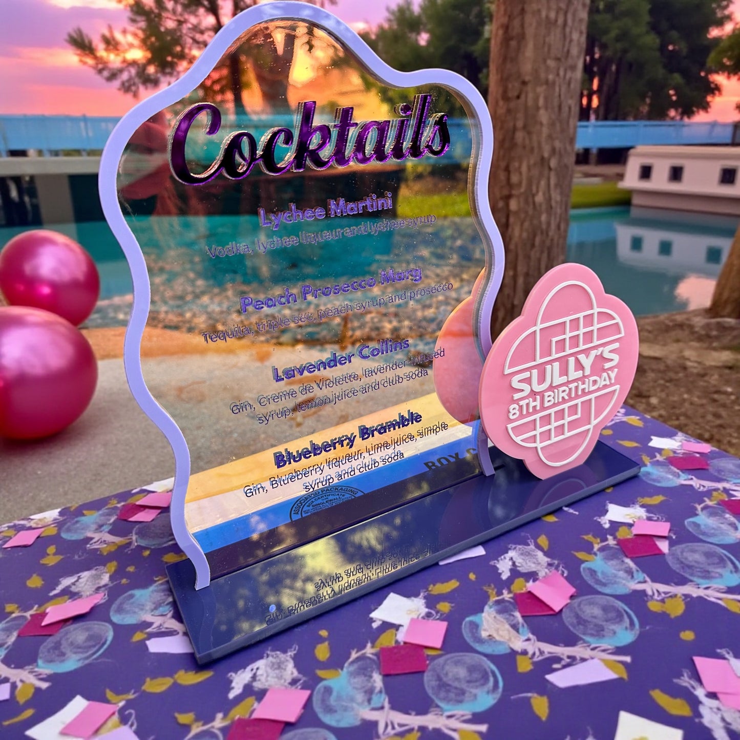 Custom Acrylic Event Table Top, Brewery & Food Hall Sign