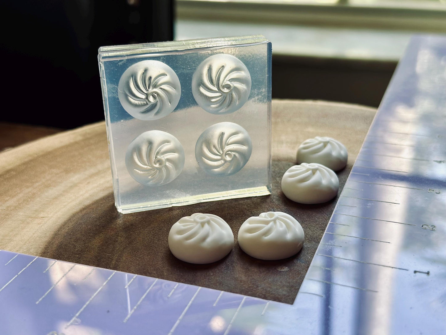 Dumpling/Bao cabochon translucent silicone mold(mold only) - DIY cabochons, cabs, scrapbook embellishments, DIY keycaps