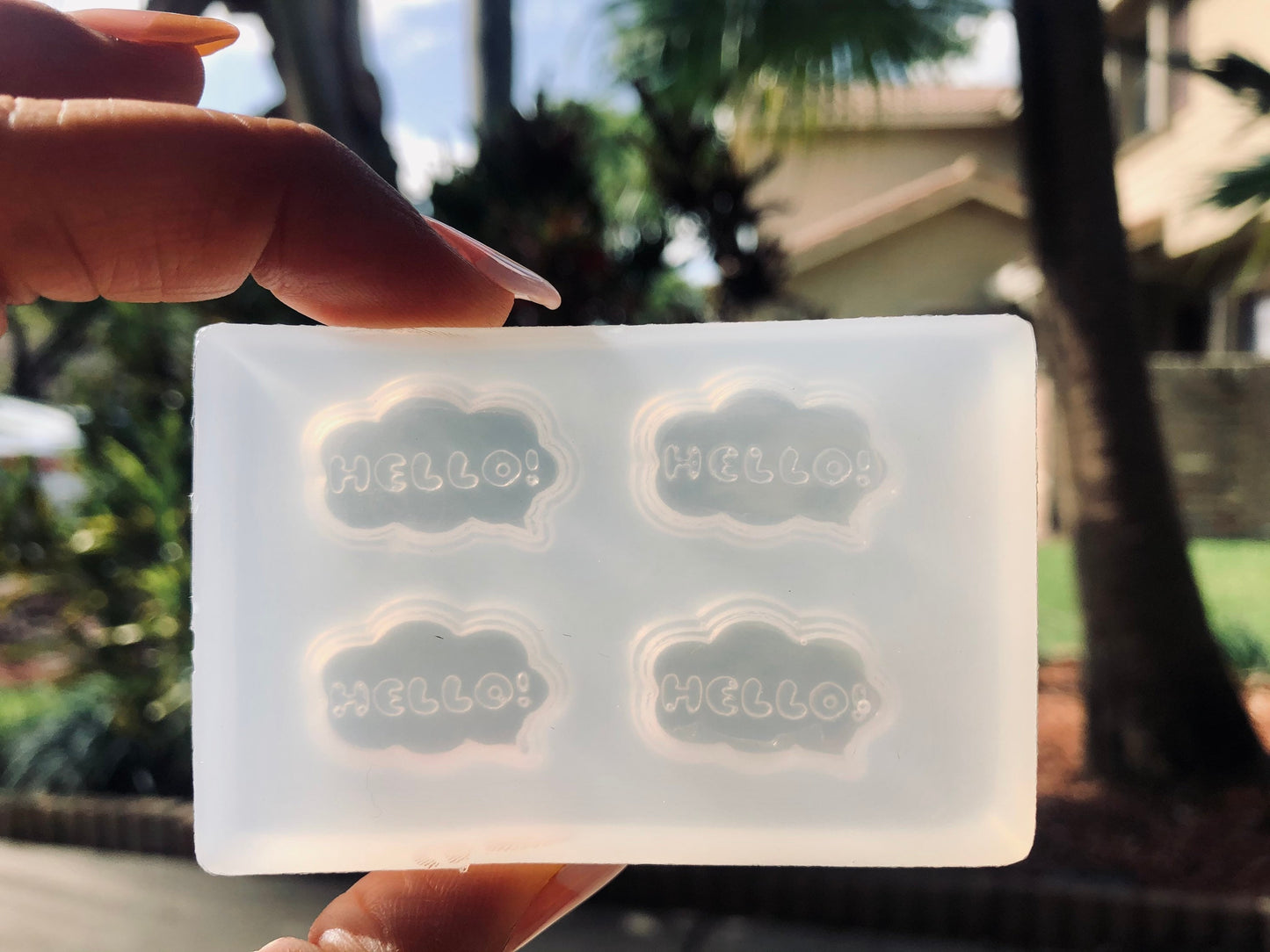 Hello! cabochon translucent silicone mold(mold only) - DIY cabochons, cabs, scrapbook embellishments, DIY keycaps