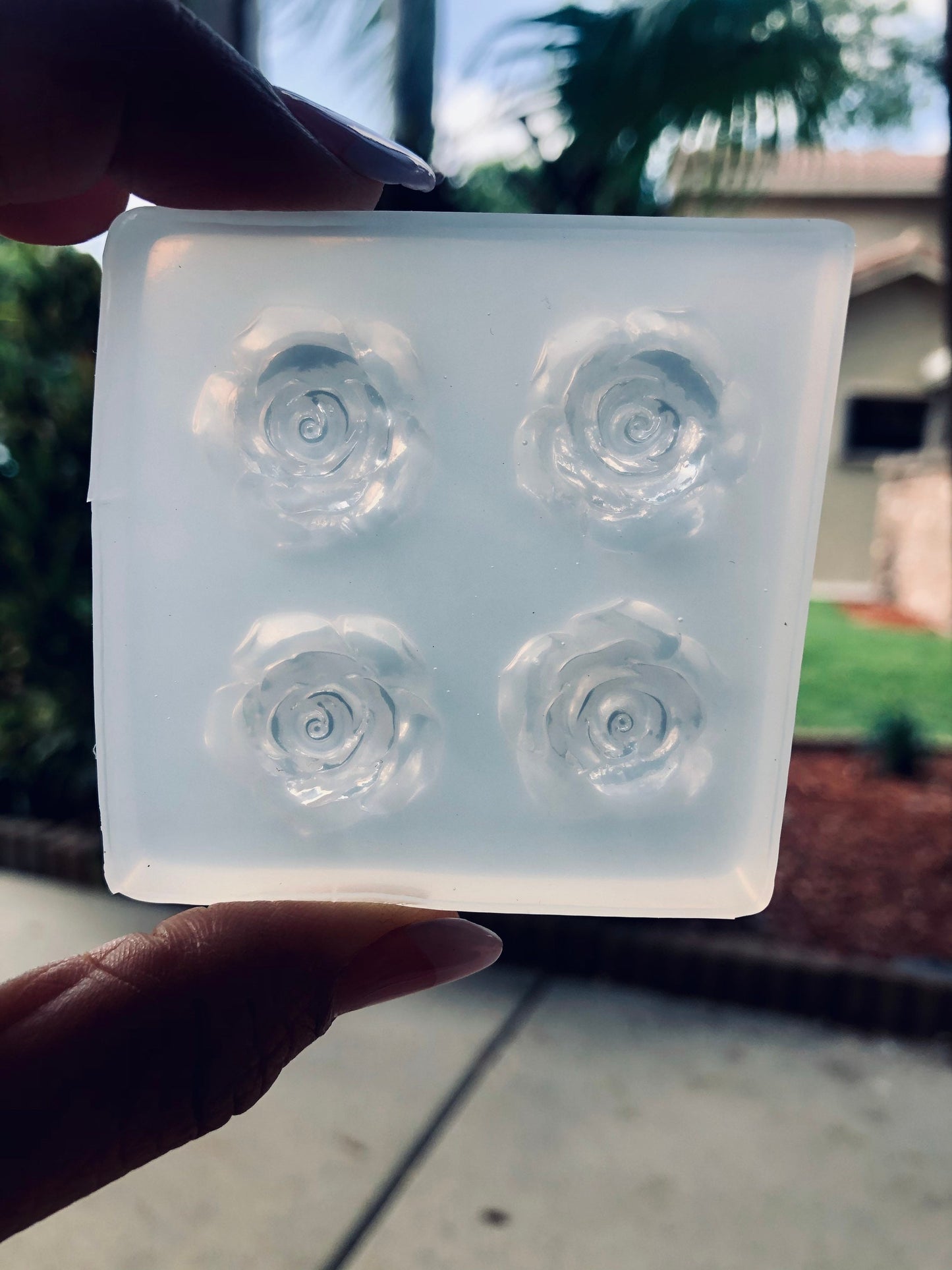 Rose cabochon translucent silicone palette (mold only) - UV resin/ epoxy - diy cabochon, scrapbook embellishment, diy keycaps, Kawaii cabs