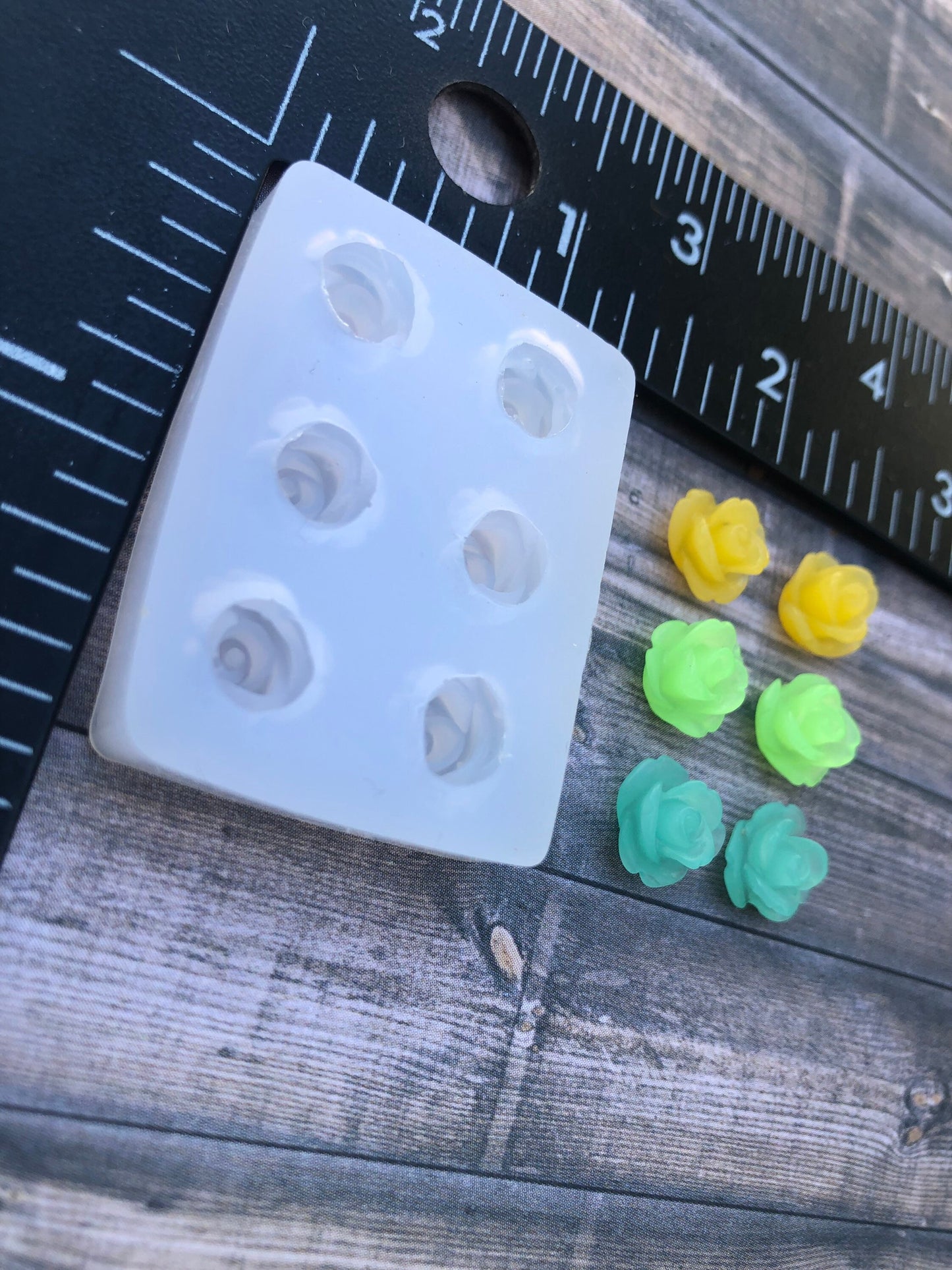 Mini rose silicone mold - diy earrings , diy nail charms