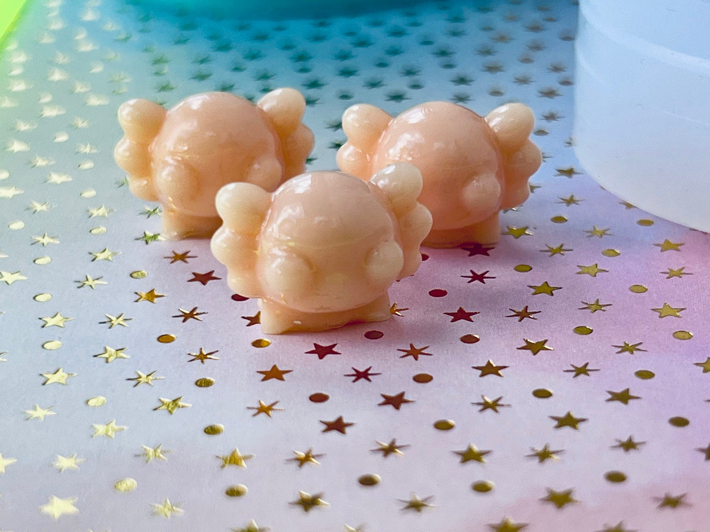 3D printed Chibi Axolotls silicone mold for UV resin approximately less and 1 inch