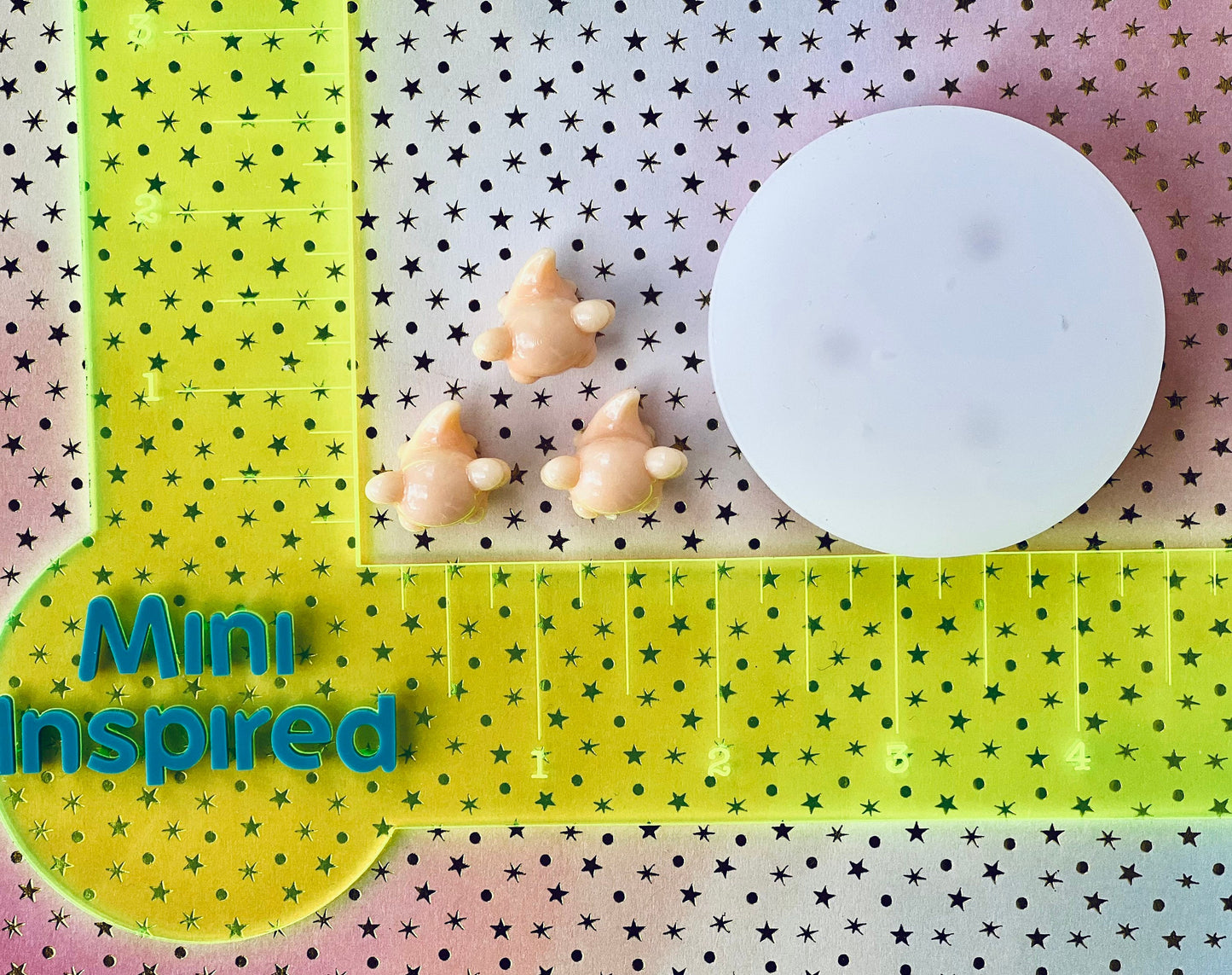 3D printed Chibi Axolotls silicone mold for UV resin approximately less and 1 inch