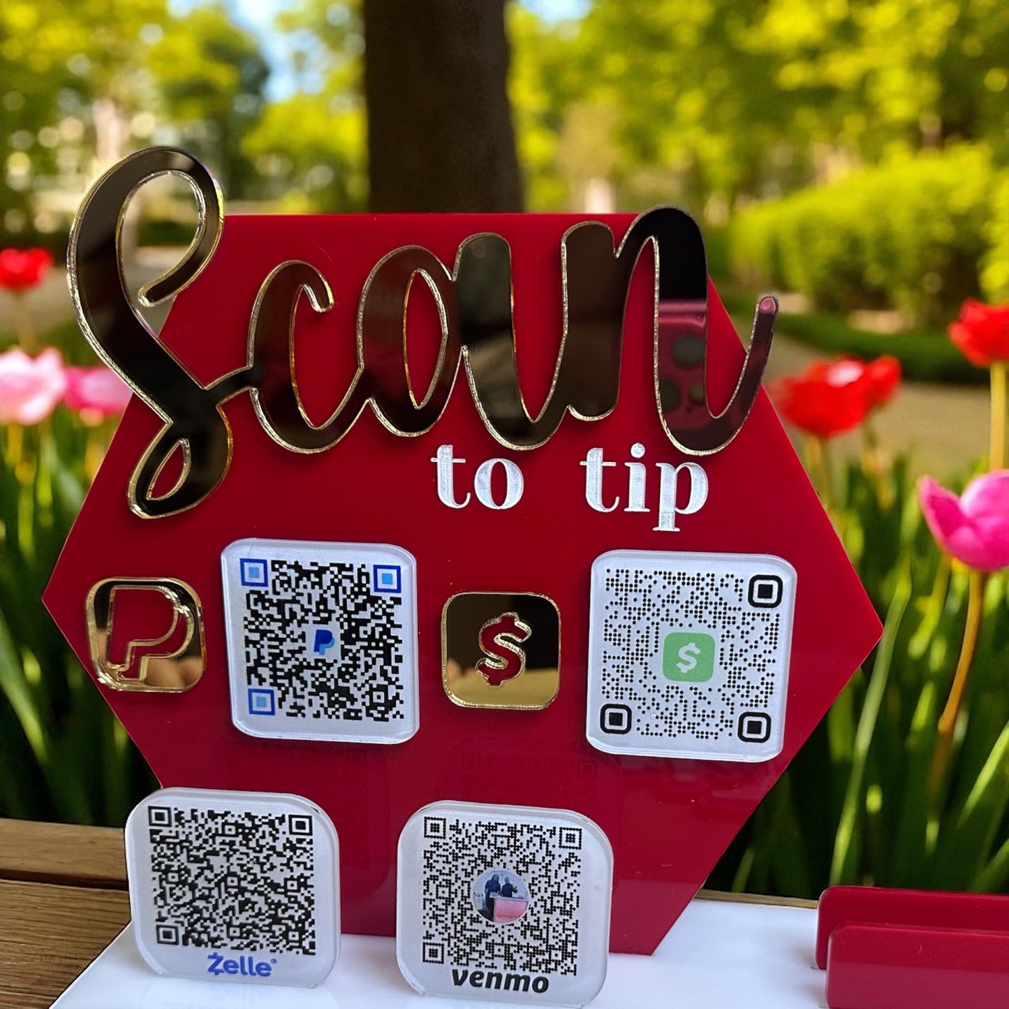 Custom QR Code Payment & Social Media Sign – Small Business Checkout Display for Market Vendors