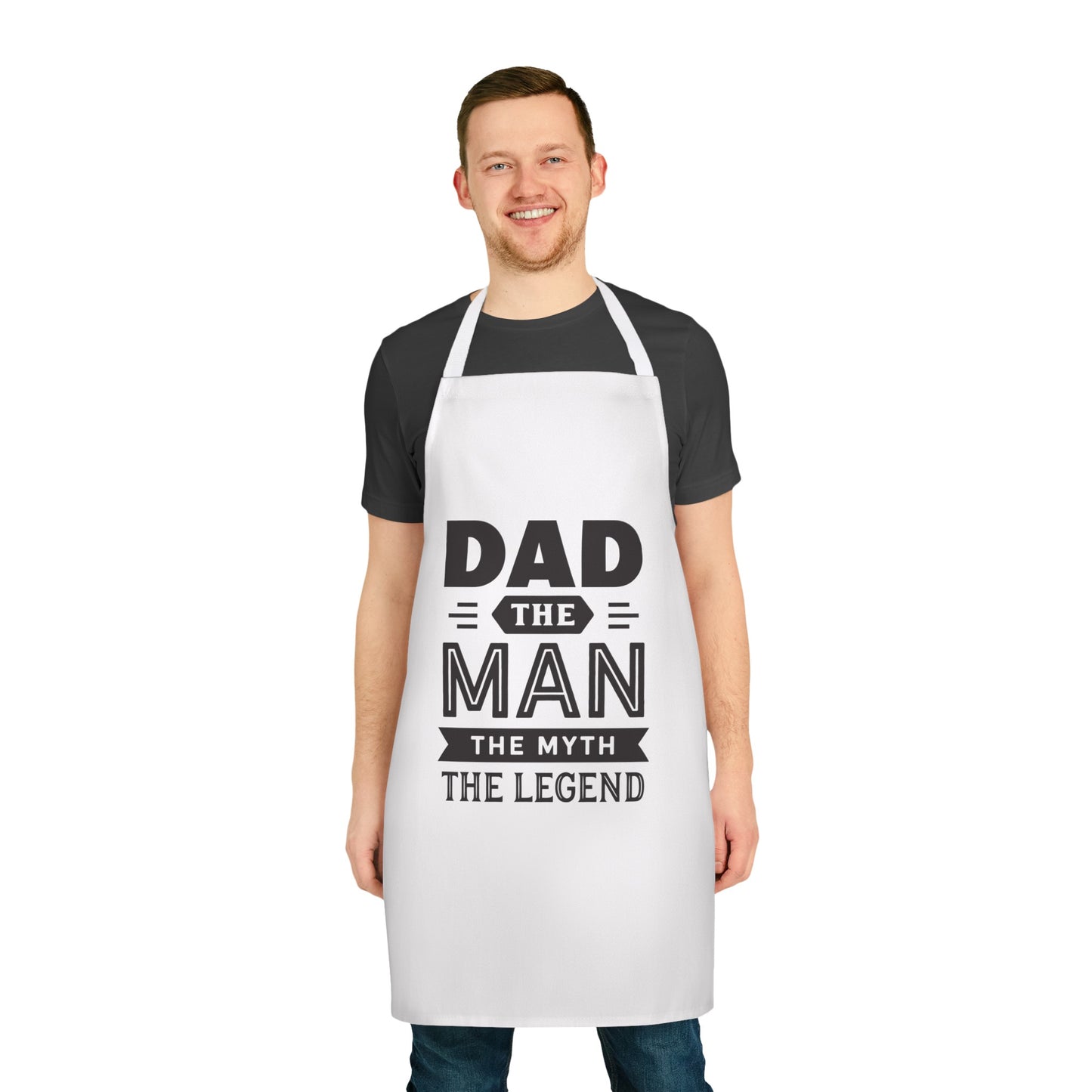Apron, 5-Color Straps (AOP) - Dad the Legend, Grill Master