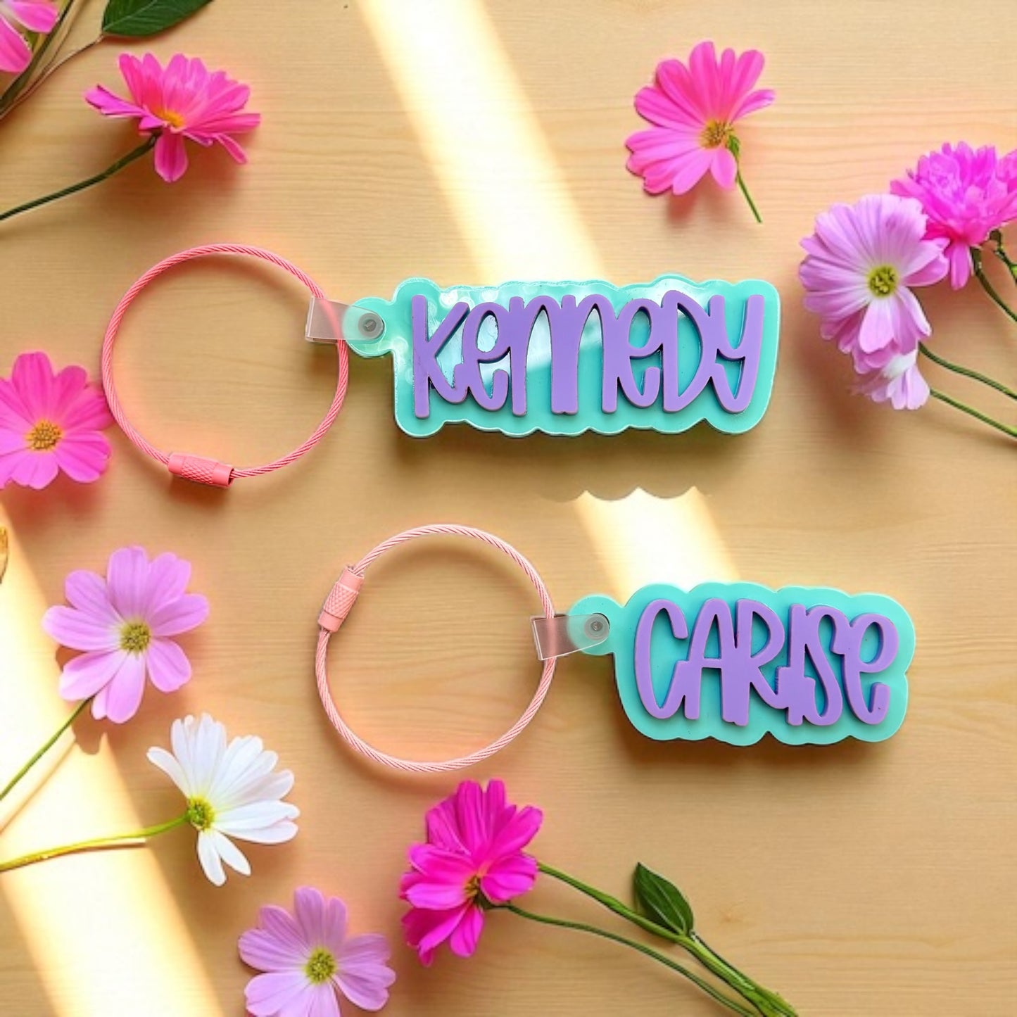 Custom Name bag tag, Acrylic Keychain, diaper bag name