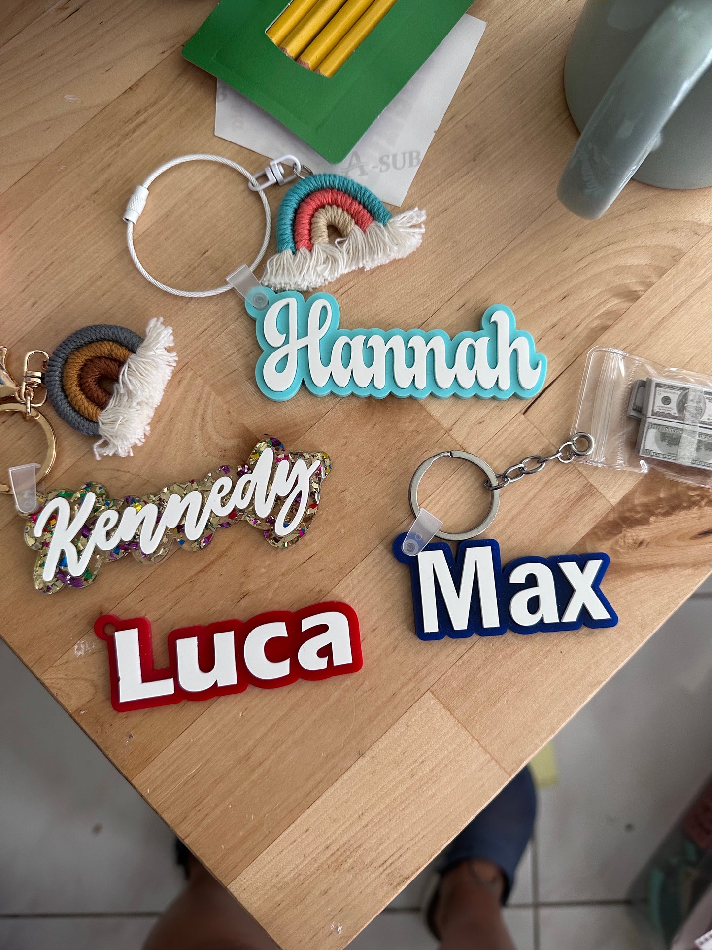Custom Name bag tag, Acrylic Keychain, diaper bag name