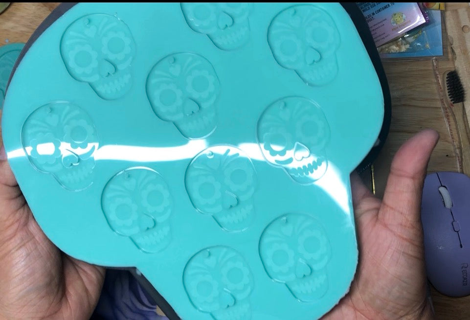 Sugar Skull Calveras silicone mold 5 pair earring palette for epoxy resin