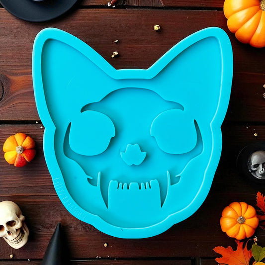 🦇 Cat Vampire Silicone Mold – Halloween Resin Tray Mold for Crafts & Spooky Décor