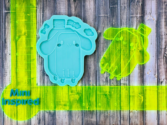 Kawaii luggage tag silicone mold for resin - DIY luggage tags, backpack tags, personalized tags