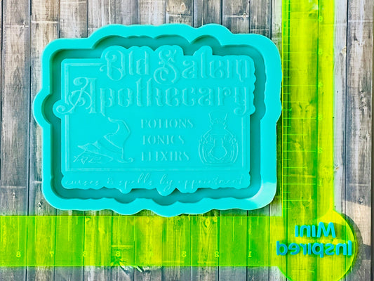 Old Salon Apothecary Silicone Tray mold for epoxy resin- DIY tray , DIY Halloween decor, Halloween tray, candy dish