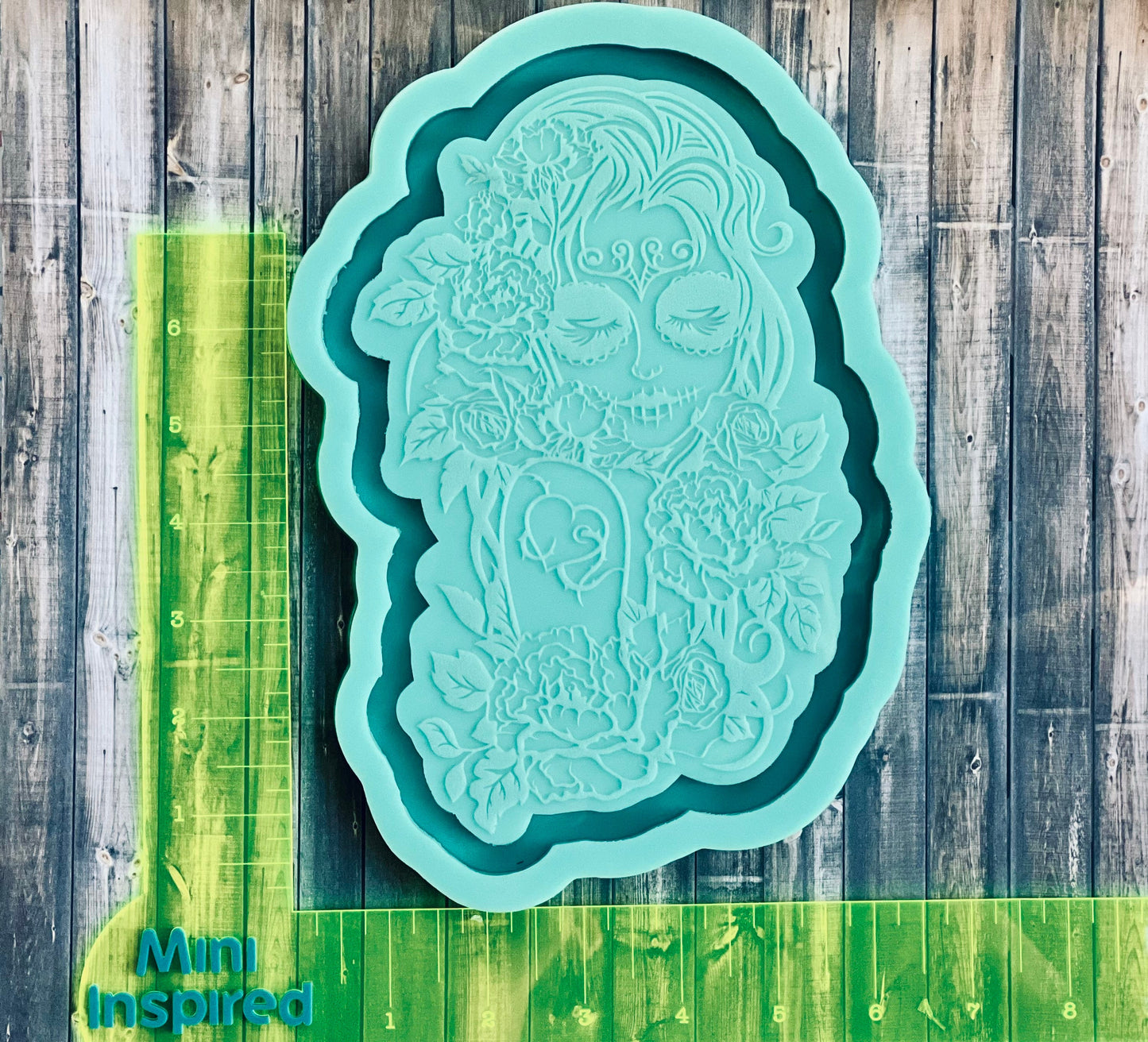 Skull Girl Tray silicone mold for epoxy resin - DIY Halloween decor, DIY resin tray
