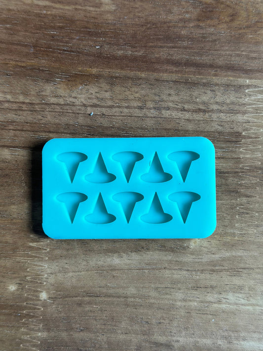 Tiny Witch hat bits silicone mold for epoxy resin- perfect for little DIY earrings for Halloween