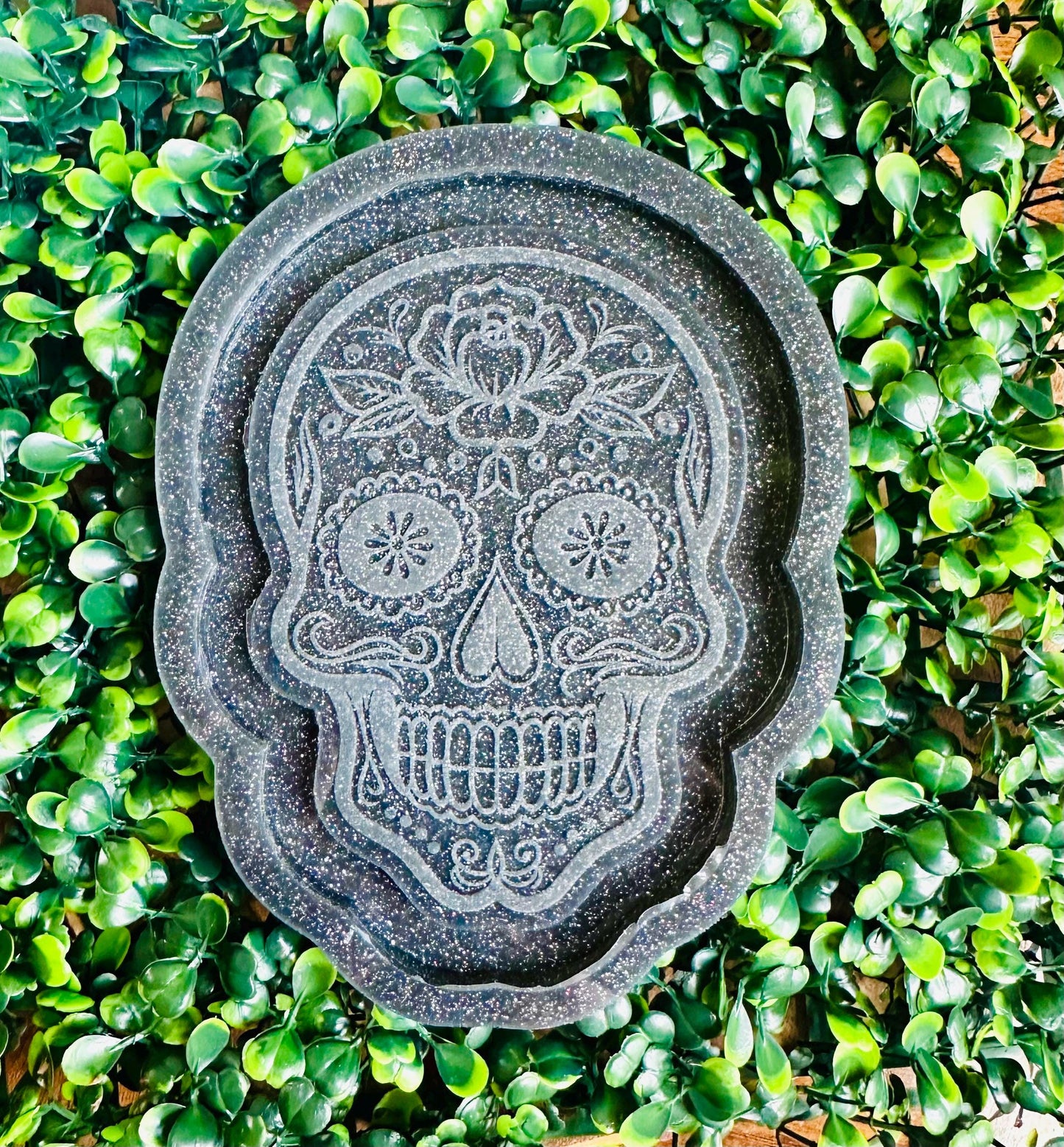 Day of the Dead Skull Trinket Tray, silicone molds for epoxy resin - DIY trinket Tray- Giant shaker mold