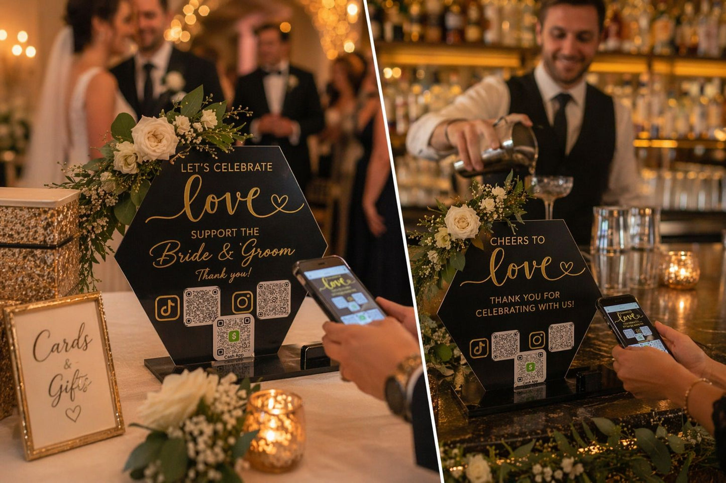 Custom Acrylic Wedding Display Sign | Elegant Menu, Bar & Event Signage