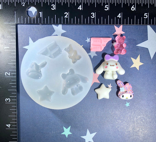 Cabochon Kawaii Silicone Mold- Keyboard caps, nails embellishments, scrapbooking, DIY charms