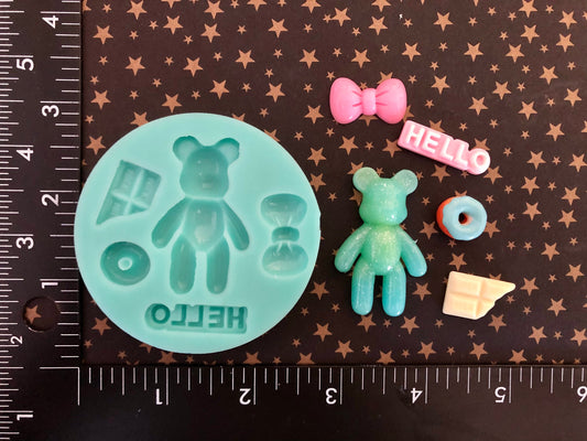 Kawaii Cabochons silicone mold- DIY keyboard caps charms, resin charms, decoden