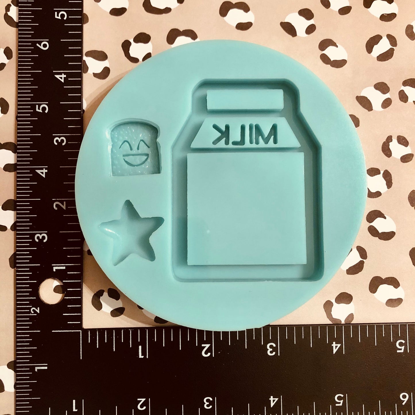 Kawaii Milk Carton Silicone shaker mold w/ cabochons star mold and bread slice mold