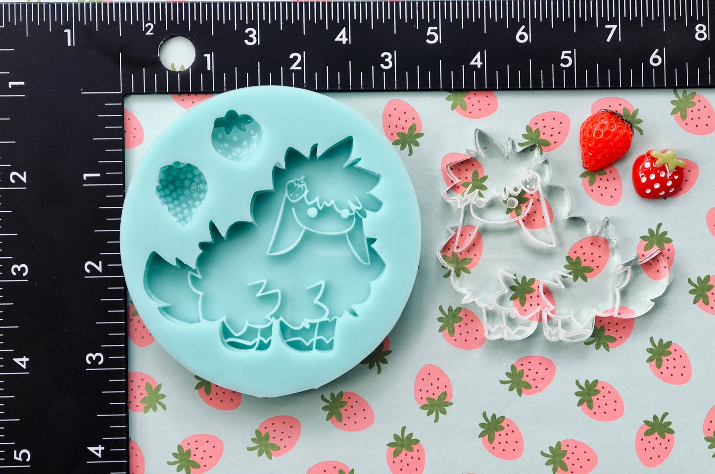 Kawaii Strawberry Sheep Silicone mold - DIY Keychain