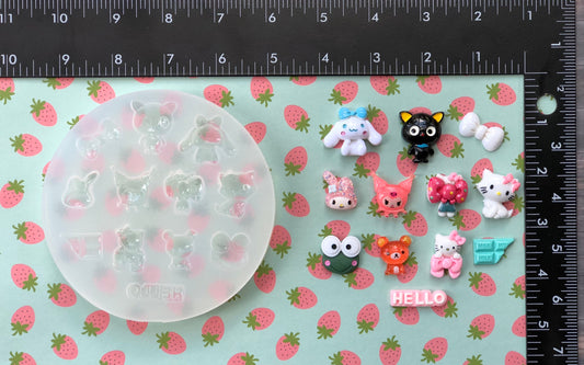 Large Kawaii Cabochon Palette - translucent silicone - diy Keycaps ; diy cabochons -