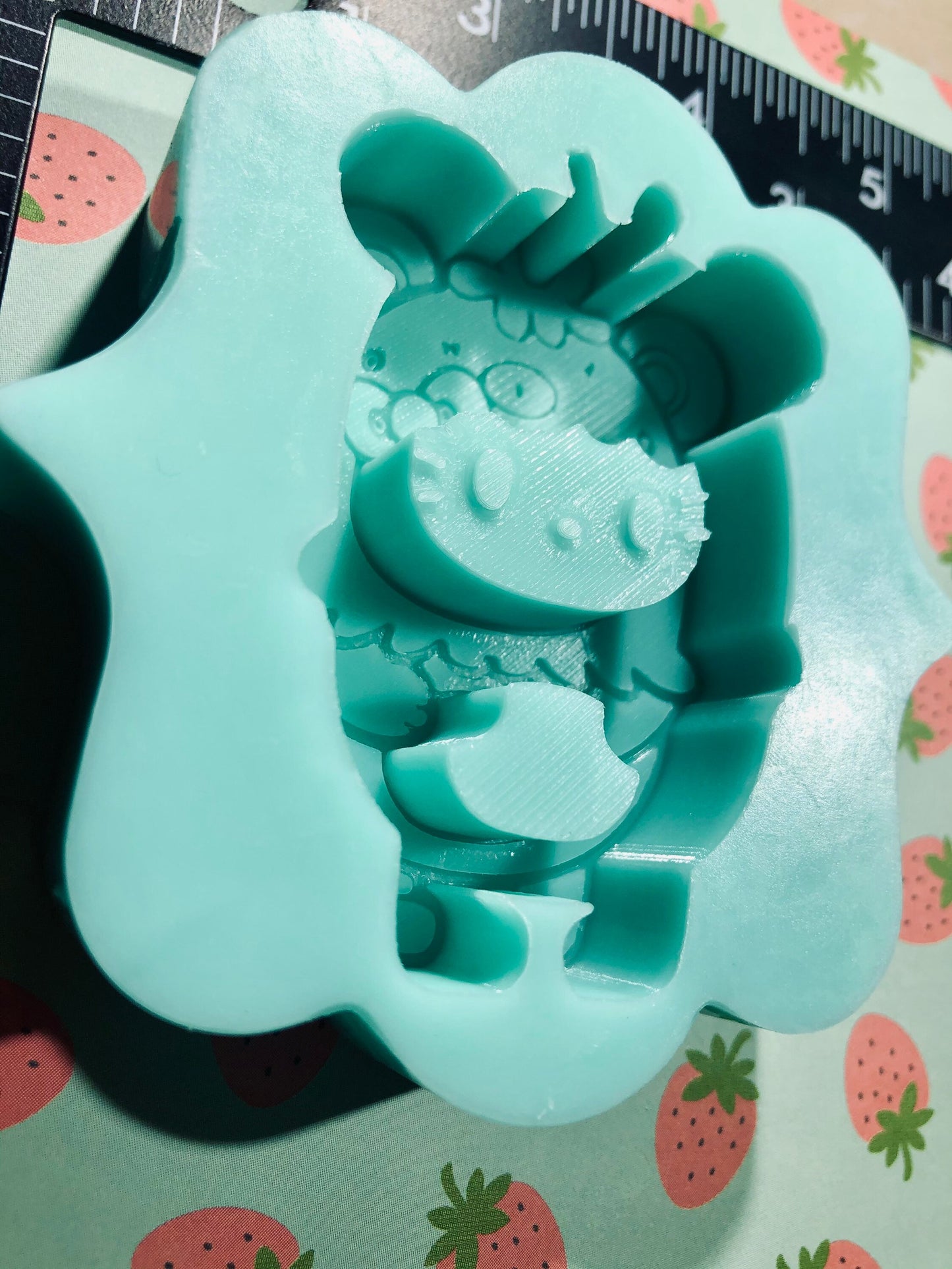 Cute Strawberry Fruit Animal shaker mold for resin