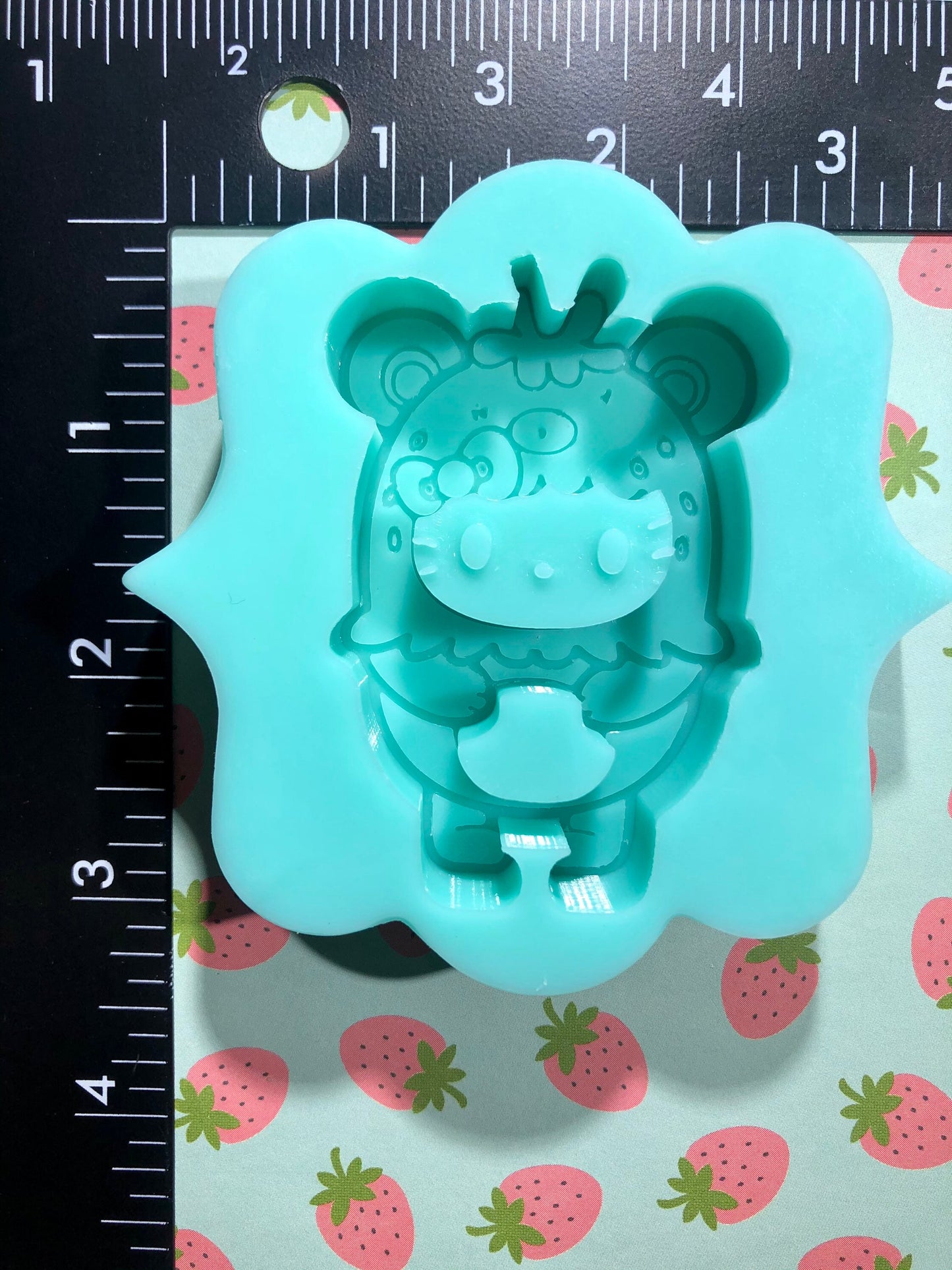 Cute Strawberry Fruit Animal shaker mold for resin