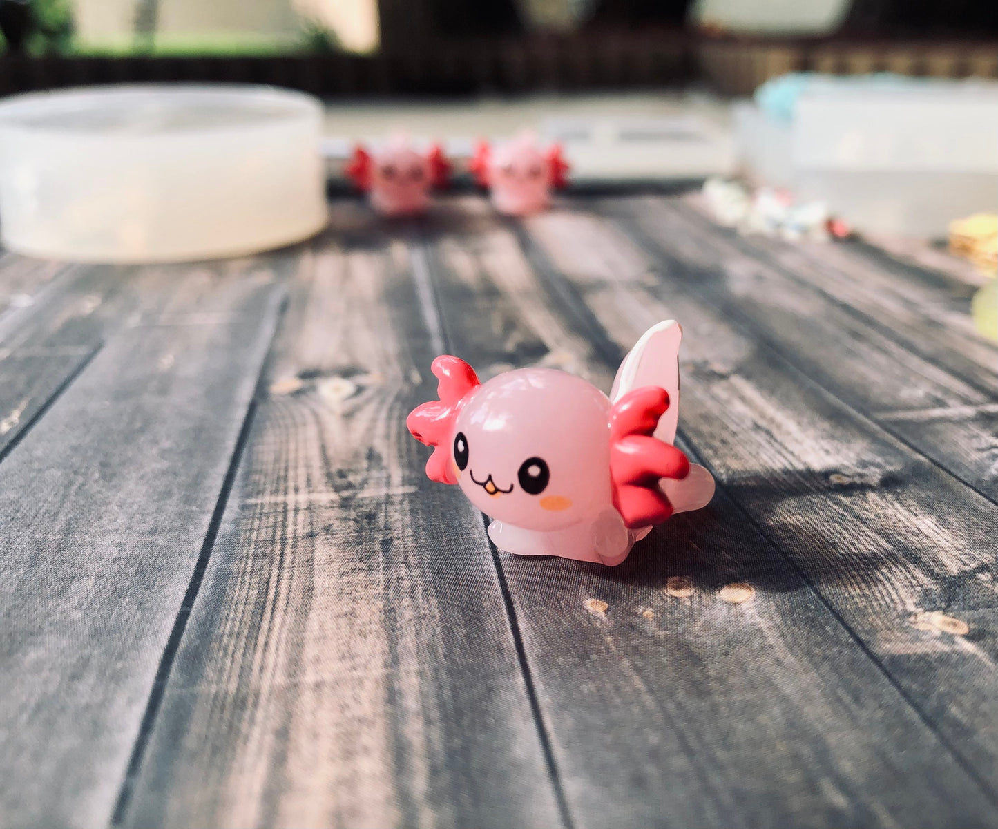 Axolotl cabochon translucent silicone mold - DIY key caps, cabochons - NOT for beginners