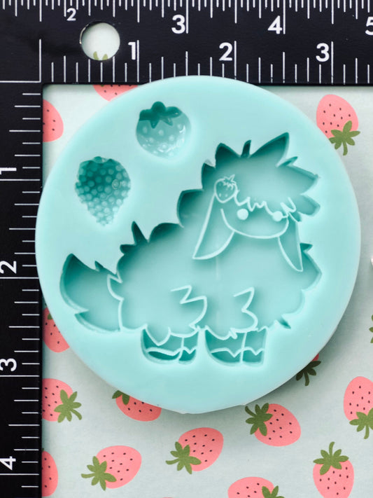 Kawaii Strawberry Sheep Silicone mold - DIY Keychain