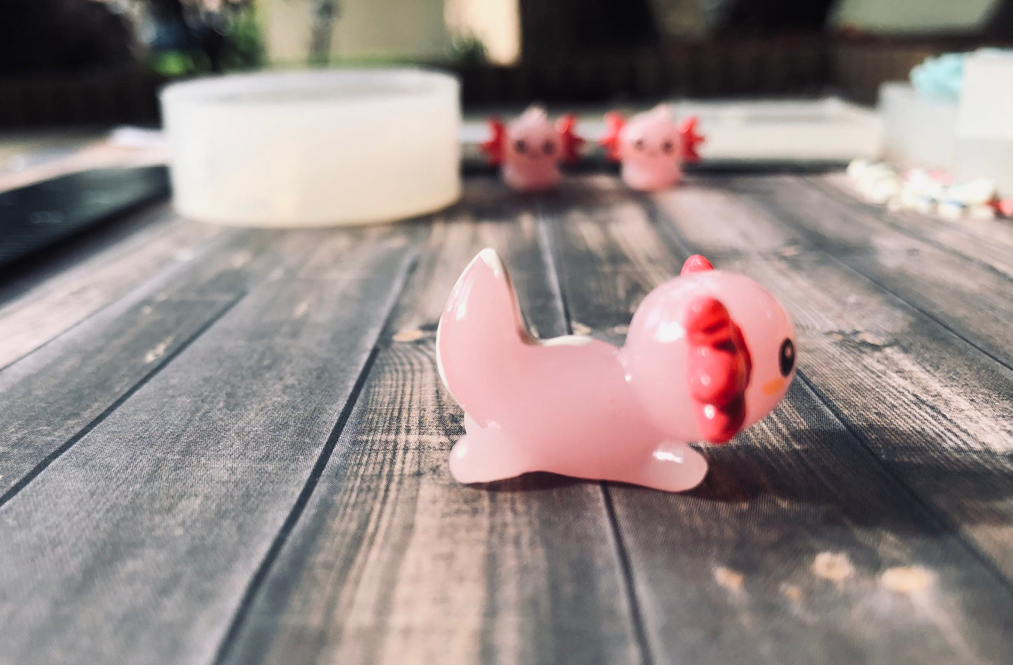 Axolotl cabochon translucent silicone mold - DIY key caps, cabochons - NOT for beginners