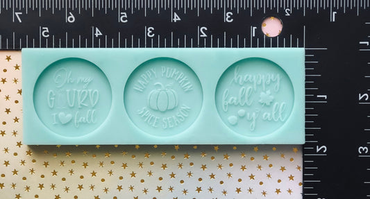 Pumpkin circle silicone molds for resin - DIY keychain, DIY tags - 1.5 inches