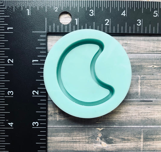 Crescent moon silicone shaker mold for epoxy resin, celestial shaker mold, diy keychain
