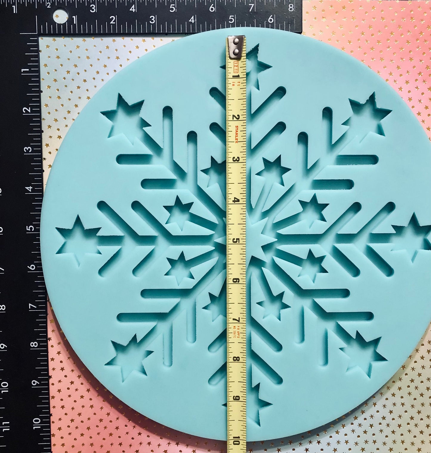 Giant snowflake silicone mold - 9.75 inches - DIY ornaments, diy Christmas decor