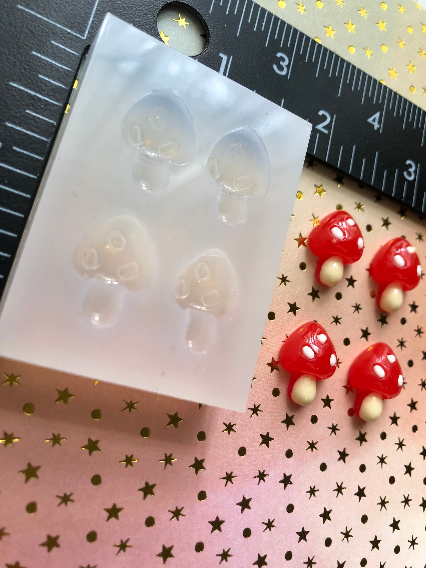 Mini Mushroom cabochon silicone mold- DIY earrings, DIY necklace charms, DIY cabochon