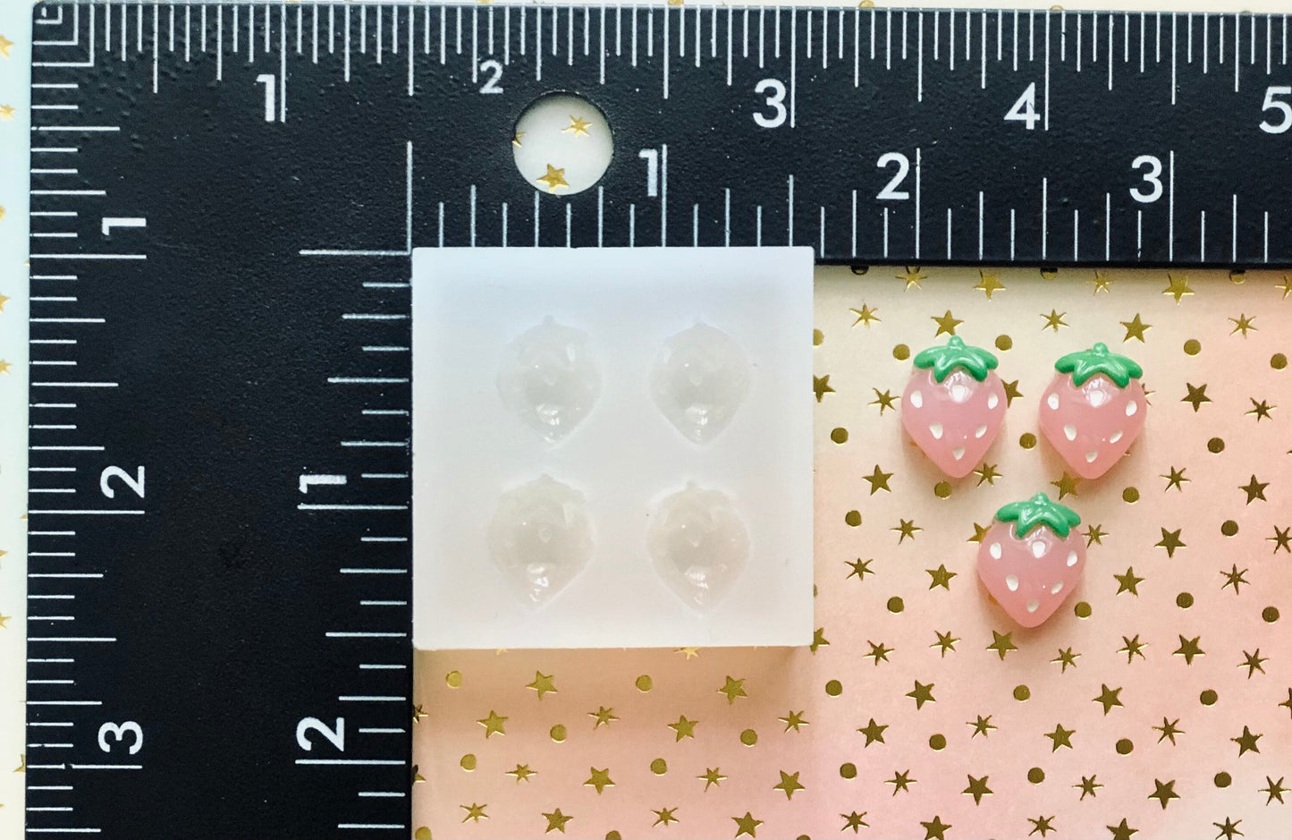 Strawberry Silicone mold for epoxy resin/ UV resin - diy charms, diy cabs, diy earrings