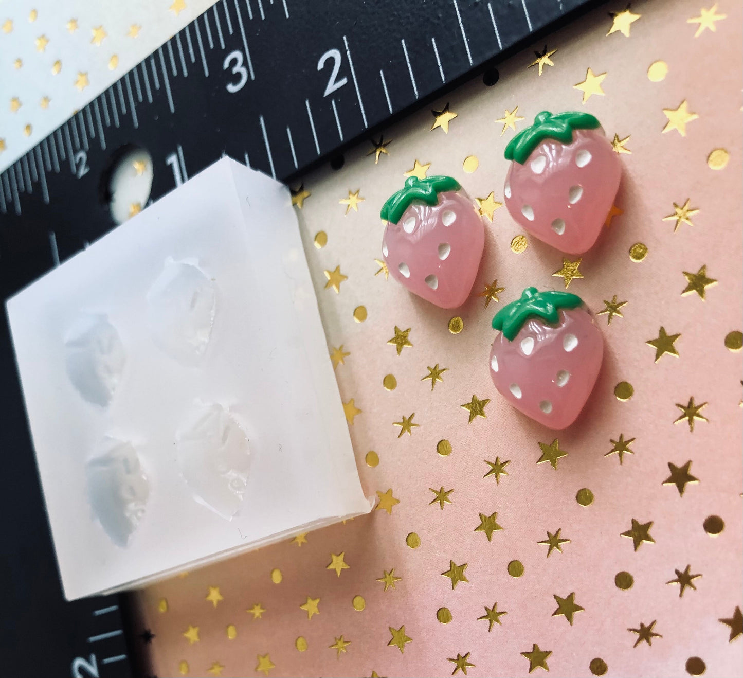 Strawberry Silicone mold for epoxy resin/ UV resin - diy charms, diy cabs, diy earrings