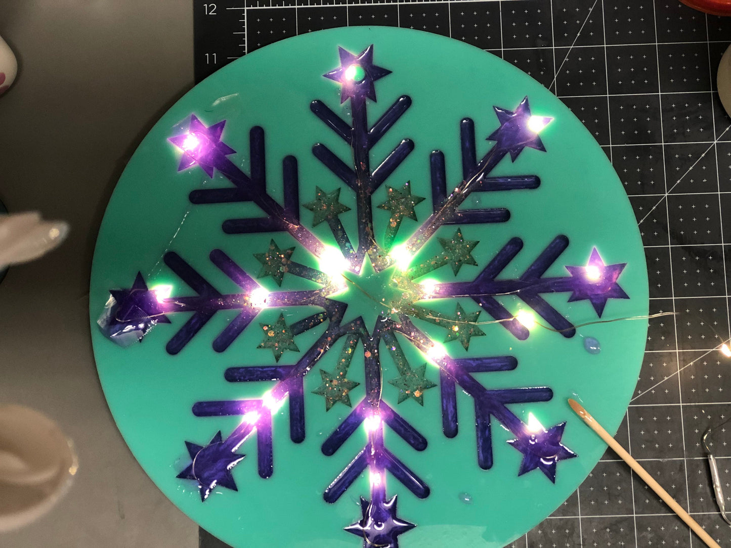 Giant snowflake silicone mold - 9.75 inches - DIY ornaments, diy Christmas decor