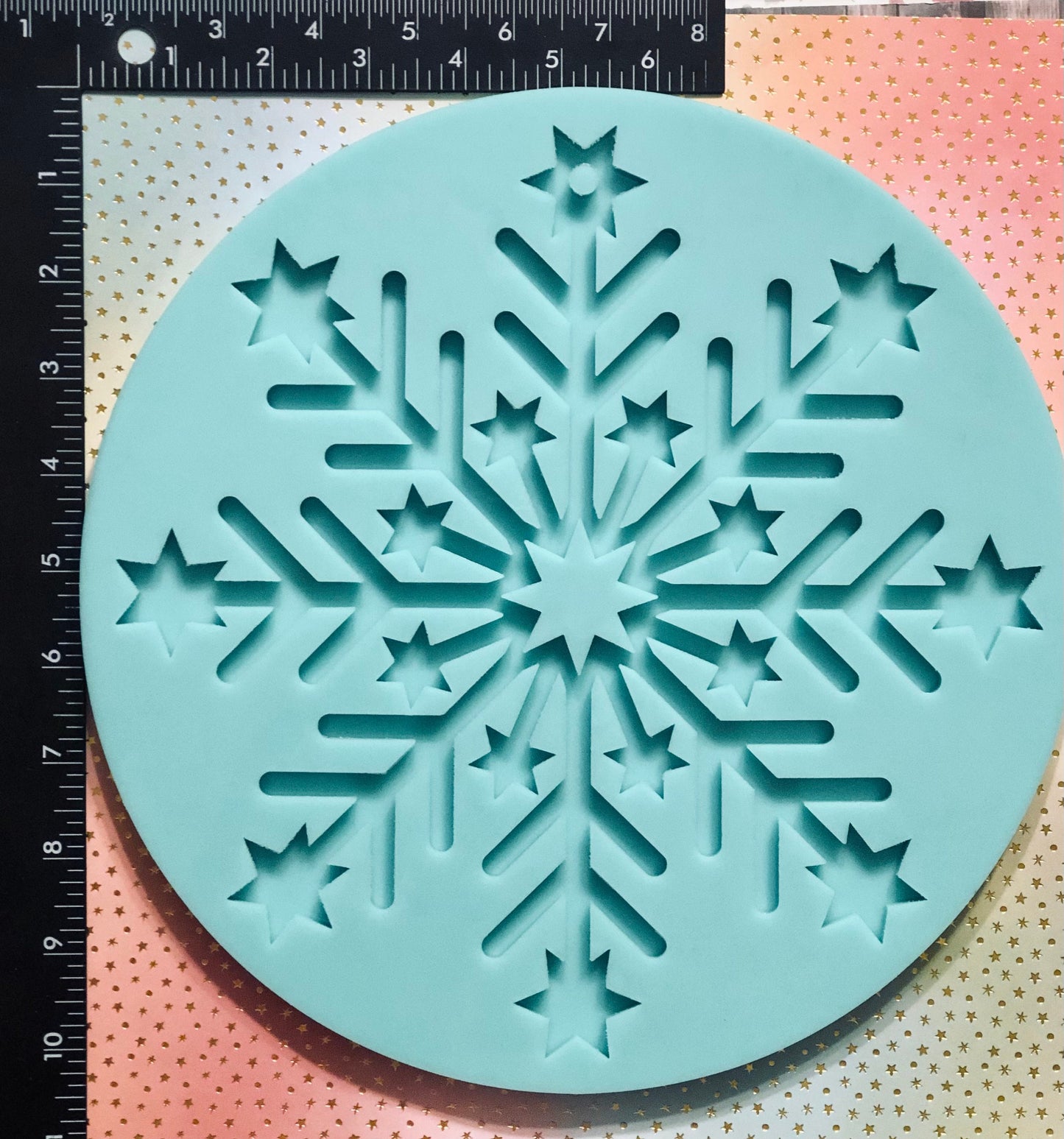 Giant snowflake silicone mold - 9.75 inches - DIY ornaments, diy Christmas decor