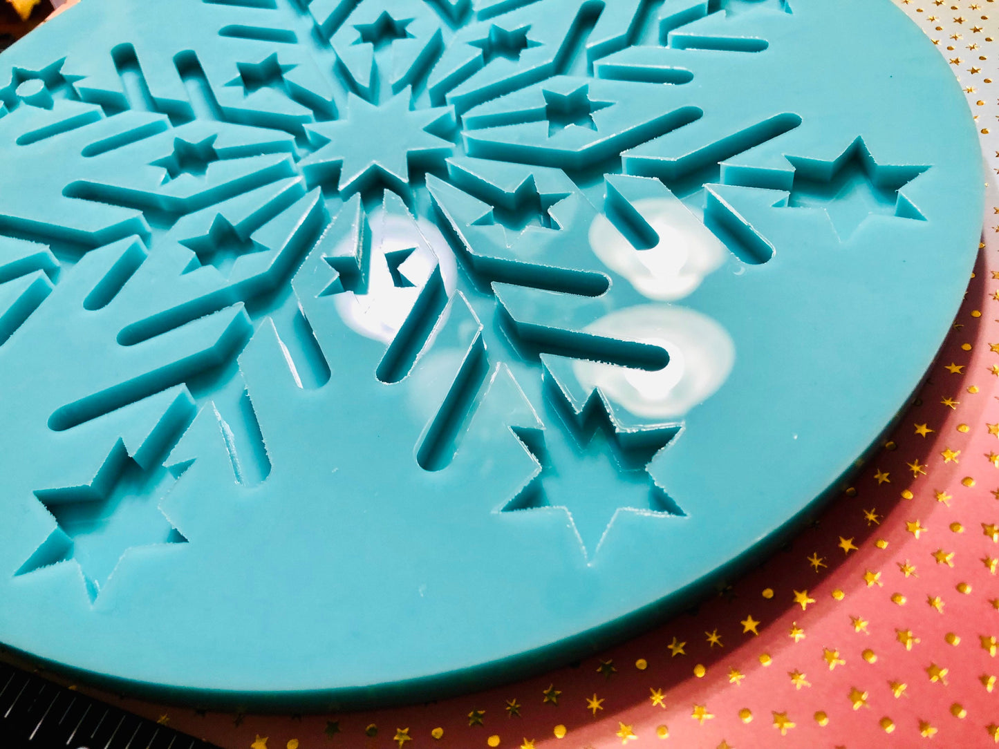 Giant snowflake silicone mold - 9.75 inches - DIY ornaments, diy Christmas decor