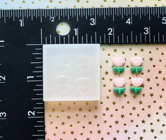 Mini flower silicone molds for epoxy/ UV resin - DIY earrings, diy charms, diy cabs , cabochons