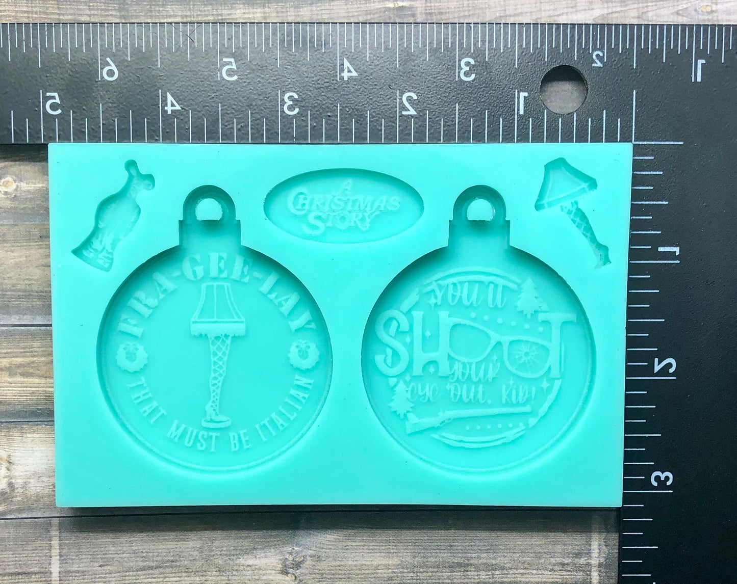 DIY Christmas Ornament non-shaker silicone mold for resin- Leg Lamp, Pink Bunny, Frageelay silicone mold for resin