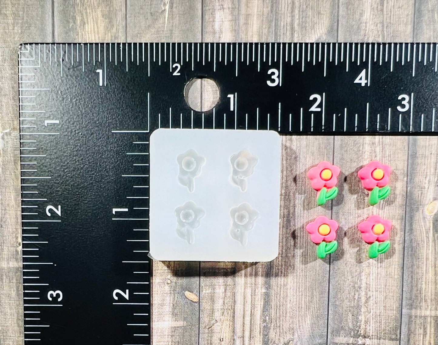Mini Flower Cabochon silicone mold for UV resin- DIY stud earrings, DIY charms