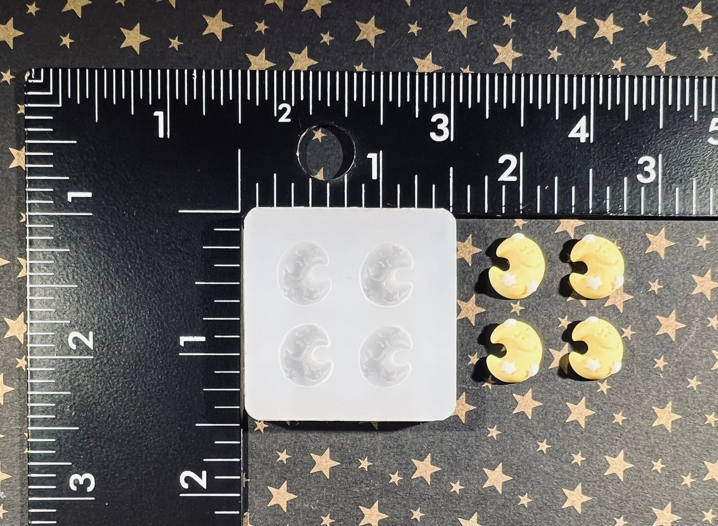 Mini Moon Cabochon silicone mold for UV resin- DIY stud earrings, DIY charms