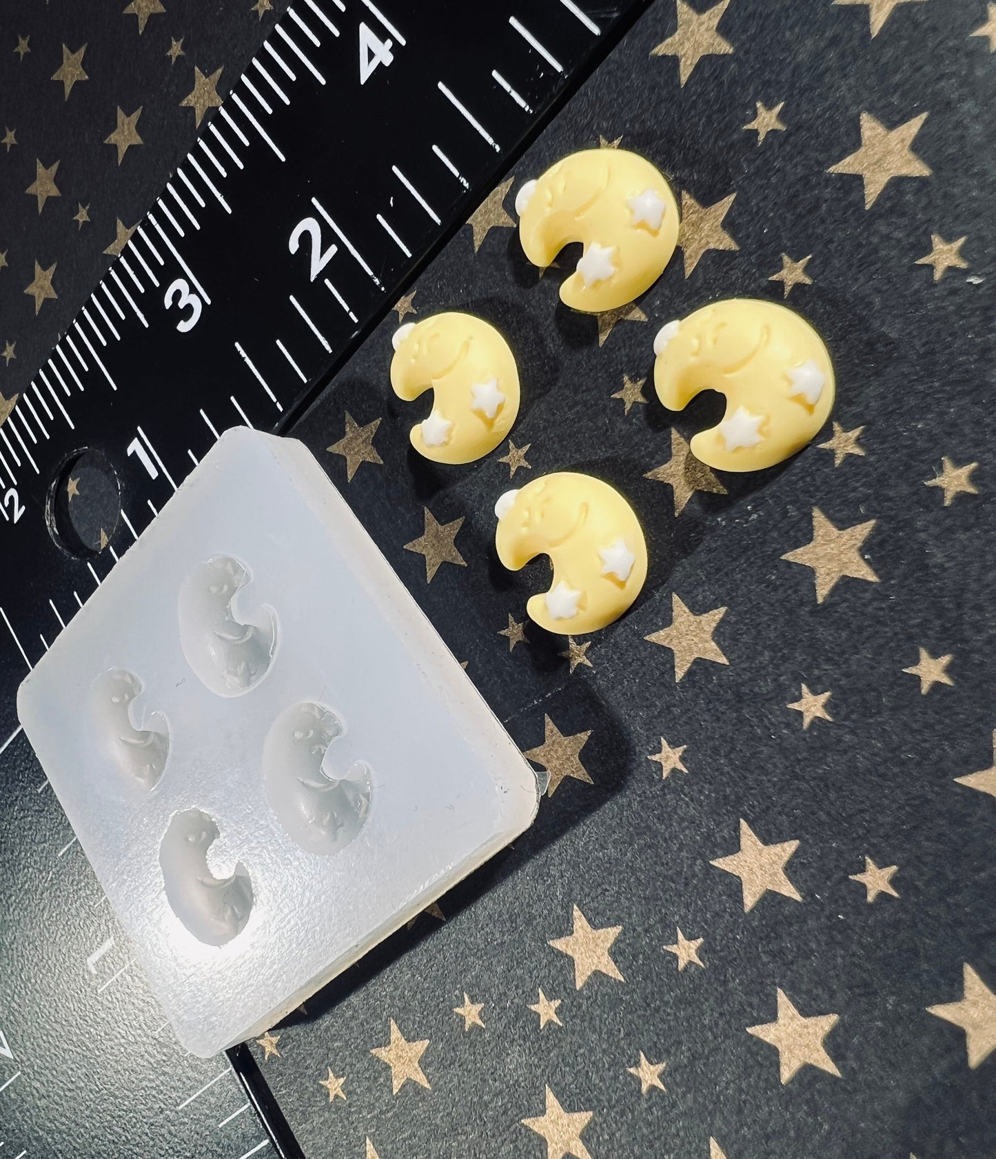 Mini Moon Cabochon silicone mold for UV resin- DIY stud earrings, DIY charms