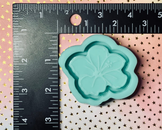 Hibiscus backed silicone shaker mold for epoxy resin