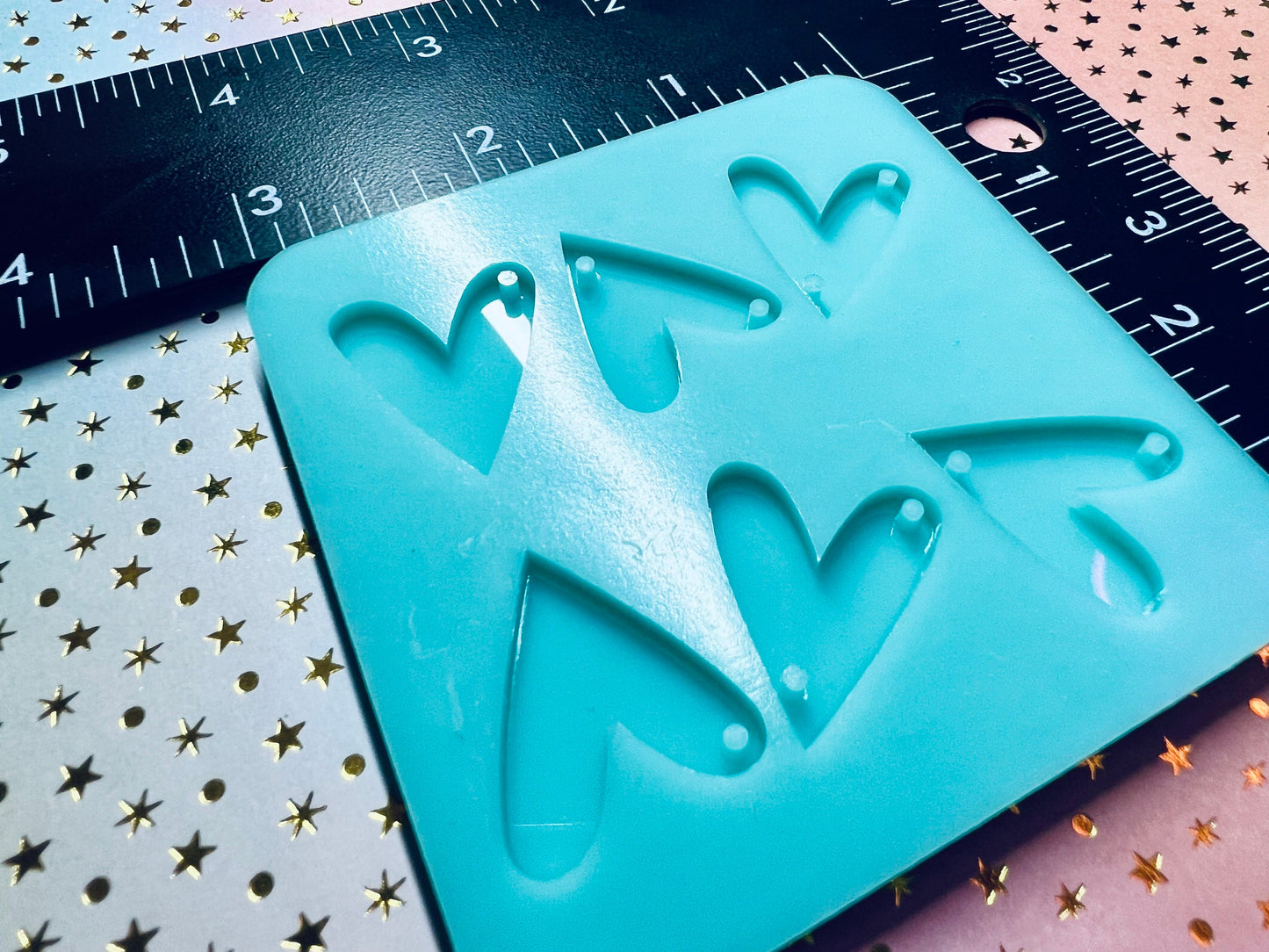 Heart Earring Dangle silicone mold for epoxy resin - DIY earrings, DIY Charms