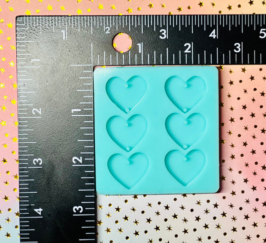 Heart dangle earring trio silicone mold for epoxy resin- diy earrings, diy charms