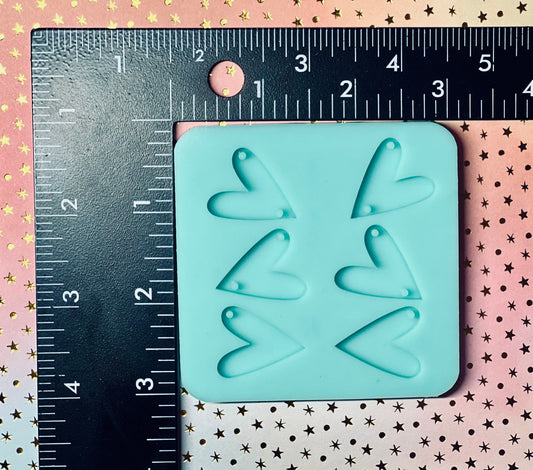 Heart Earring Dangle silicone mold for epoxy resin - DIY earrings, DIY Charms